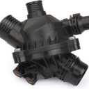 MITZONE Engine Coolant Thermostat Assembly Compatible with BMW E90 E92 E60 E83 323i 325i 328i 330i 335i 525i 528i x3 Z4 128i Replace 11537549476 (White(Upgrade Aluminum))