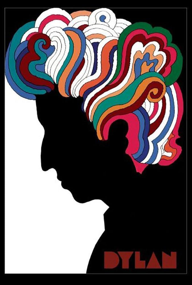 BUY ART FOR LESS Officially Licensed Bob Dylan Hair Silhouette 24 x 36 Inch Art Poster - Decorative Print - Poster Paper - Ready to Frame