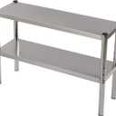 TFCFL Double Overshelf,Double Tier Stainless Steel Overshelf,Height Adjustable Overshelf for Prep & Work Table for Kitchen Restaurant Home,Silver (36x12x24inch)