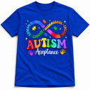 Autism Awareness Acceptance Shirt Infinity Symbol Men Women T-Shirt (Blue, L)