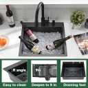 18 Inch 304 Stainless Steel Drop In Bar Sink,Black Topmount Single Bowl Workstation Kitchen Sink With Protective Bottom Grid For Camper,RV Sink
