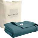 LANE LINEN 100% Cotton Twin Blanket  Lightweight, Soft & Breathable Blanket for Bed & Couch, Cooling Blankets for Hot & Cold Sleepers, Ideal for All Seasons, 68"x90"  Sage Green (Teal)