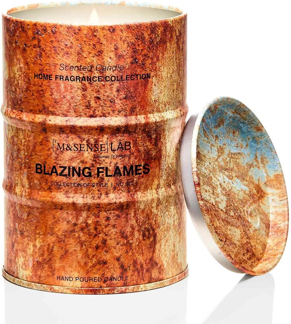 M&SENSE Blazing Flames Scented Candles Christmas Decor,Natural Non Toxic, Aromatherapy Candle for Stress Relief Meditation Relaxing, Housewarming Gifts for Women Men, 11.3oz 70 Hour