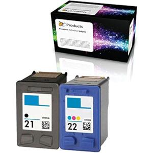 Refilled Ink Cartridge Replacement for HP 21 and HP 22 for PSC 1410 Deskjet F4180 F2280 D2360 D1560 D2460 Officejet 4315 (1 Black 1 Color)