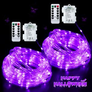 String Light Flexible Led Lights, 2 Pack Each 33Ft 100LE. as Decorations (Purple)