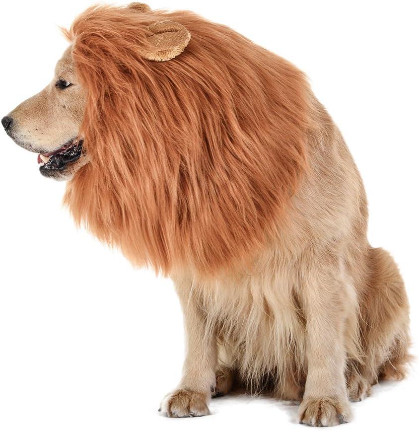 TOMSENN Realistic & Funny Lion Mane for Dog Complementary Lion Mane for Dog Costumes for Medium to Large Sized Dogs Costumes for Animals