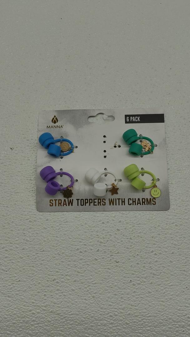 Straw Stopper With Charms 5 Pack