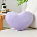 IREMATE Heart Pillow Purple Throw Pillows Decorative Pillows for Bed Couch Cute Faux Rabbit Fur Small Pillow for Women Valentine Anniversary Fall Halloween Christmas Home Decor (Mini, 13"x10")