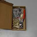 803Pcs Grommet Eyelet Pliers Kit, 1/4 Inch Grommet Tool Kit with 800 Metal Eyelets, Grommet Hand Press kit for Leather Crafts(Inside Dia: 6.4mm/Outer Dia: 12mm (A.I.S.)/Flange Width: ~3mm)