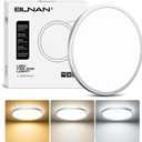 BLNAN 15.4 Inch LED Flush Mount Ceiling Light, 3000K-5000K 3 Color Selectable Ceiling Lights, 36W 3600LM Closet Light Fixture, Ceiling Lamp for Bedroom, Dining Room, Kitchen, Silver
