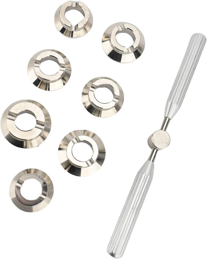 Watch Back Case Opener, 5539 Watch Back Cover Opener with 7 Dies 30.50mm to 36.50mm for Watchmakers