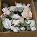 Ling's Moment Blush Pink Bridal Bouquet Cascading, Coral Wedding Bouquets for Bride, 13 Inch Bride Bouquets for Wedding Artificial Flowers Bouquets (Pk-cream & Blush)