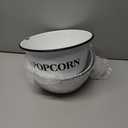 CWI 2 Popcorn Bowls for Family Movie Night - Round White Popcorn Buckets with Black Touches for Party and Camping - Classic White with Black Rim, Durable