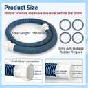 2 Pack 1 1/2 Pool Hose for Above Ground Pool 6ft Pump Replacement Hoses 1.5" EVA Heavy Duty Swimming Pool Hose for Above Ground, Filter Pumps, Saltwater Systems and Sand Filters (Blue)