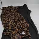 MakeMeChic Women's Maternity 2 Piece Summer Outfit Cheetah Print Button Down Shirt and Tank Maxi Dress Set XL
