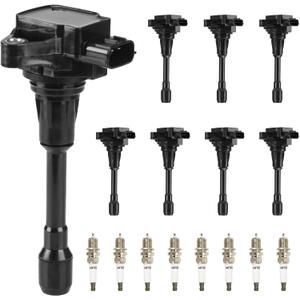 Ignition Coils Pack & Iridium Spark Plugs UF650 for Infiniti QX56 QX80 2011 2012 2013 2014 2015 2016 2017 5.6L V8 UF677 C1836 C1835 1406-8 Set