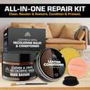 FORTIVO Leather Recoloring Balm with Mink Oil, Couch Repair Kit, Leather Dye and Restorer for Furniture - Camel