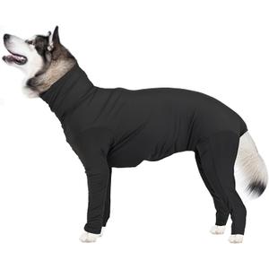Hamiledyi Dog Onesie Anti-Licking Dog Bodysuit Spay Surgical Recovery Suit for Dogs Pet Cone Alternative After Surgery Full Body Dog Shedding Suit for Female Male Neuter Dogs Claming Pajamas (XXL) (Black)