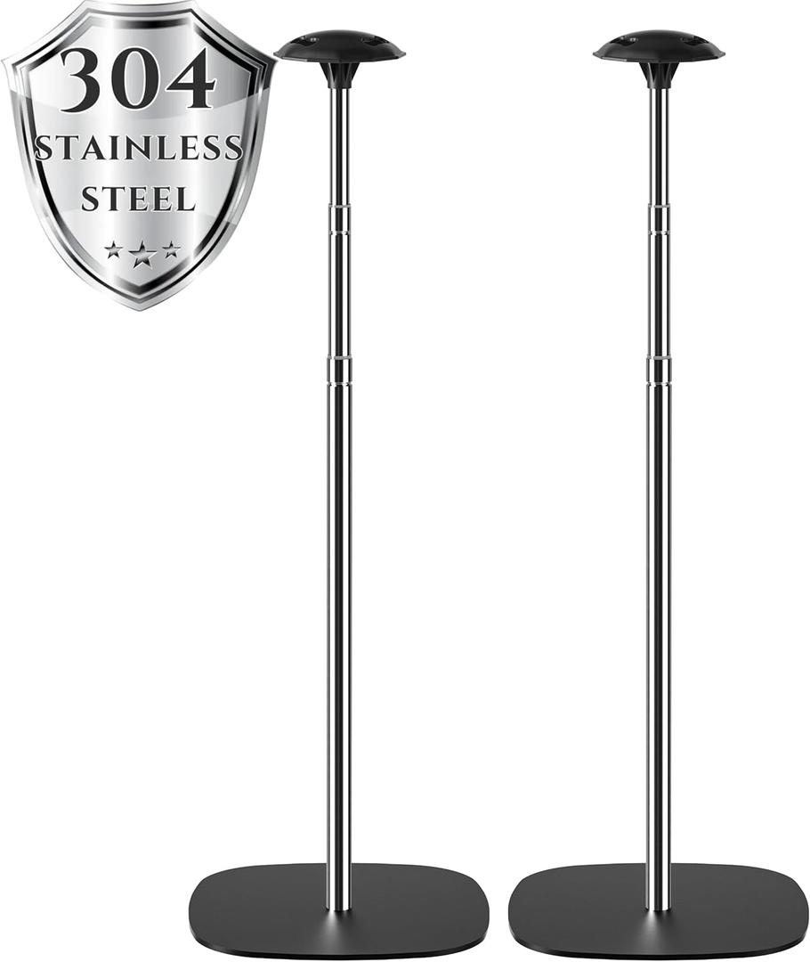 APXL Boat Cover Support Poles Support Systems, Height Adjustable 304 Stainless Steel Support Poles with Stable Full-Touchdown Iron Alloy Base for Jon Boat Pontoon Aluminum Boat Tarps Bimini Tops (Pack of 2)