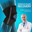  Knee Brace with Side Stabilizers Relieve Meniscus Tear Knee Pain ACL MCL Arthritis,Joint Pain Relief, Breathable Adjustable Knee Support Suitable for Men and Women with Sports Injuries, Black XL