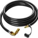 Improved Propane Quick Connect Hose for RV to Grill, 12FT RV Propane Hose with Blackstone Propane Elbow Adapter, Fit for Blackstone 22 Inch Griddle & 17" Grill