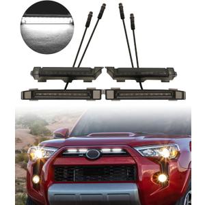 LED Grill Lights for 2020 2021 2022 2023 2024 Toyota 4Runner Grille Raptor Lights Fits SR5 TRD Off-Road Sport Limited,White 4pcs