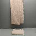 FINECITY Blush Lace Curtains 84 Inch Length - Rustic Country Floral Design Lace Curtain 2 Panels Set for Girls Bedroom, Privacy Scalloped Vintage Lace Window Curtains, 52 x 84 Inch, Blush Pink