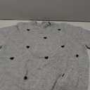 SOLY HUX Women's Short Sleeve Sweater Crew Neck Heart Print Knit Top Work Office Clothes Grey Hearts Large