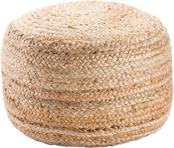 Jaipur Living Pouf Handmade, Jute Coastal Beige, 18x18x12