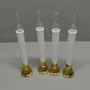 4 Pack Christmas Electric Candles, Dusk to Dawn Candle Lamps with Gold Base, Christmas Window Candles with On/Off for Home Table Weddings Holiday Decor