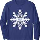 Blue Winter Snowflake Costume Holiday Christmas Star Long Sleeve T-Shirt L