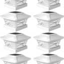 Davinci Lighting Renaissance Solar Outdoor Post Cap Lights - Includes Bases for 4x4 5x5 6x6 Posts - Bright LED Light - Pearl White (7 Pack)