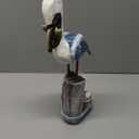 Nautical Pelicans Figurine-Beach Decor Wood Carving Art Coastal Bird Statue Home Ornaments Vintage Creative Indoor Decorations for Bathroom Office Dining Room