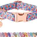 Faygarsle Multi-Colored Splotches Pattern Dog Collar for Small Medium Large Dogs Cute Puppy Collars for Female Dogs for Summer Spring Wedding Necklace Girl Dog Collar M