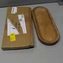 Wooden Farmhouse Decorative Tray, 11.8in Rustic Beaded Tray for Living Room Decor, Kitchen Table Décor, Oval Coffee Table Serving Tray (Natural)