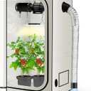 ATOUR 1.5x1.5' LED Grow Light Specil Tent, 18"x18"x32"High Reflective PE Film Grow Tent, 1680D High Strength Canvas Plant Tent with Observation Window & Floor Tray for Hydroponics Indoor Plant