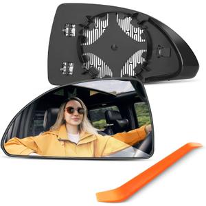 Compatible with Chevy Impala Driver Side Mirror 2006-2013, Chevrolet Impala Limited 2014-2016 - Left Side Mirrors Replacement Glass with Backing Plate, Power Heated