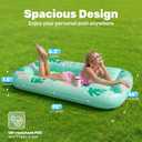 SLOOSH Inflatable Tanning Pool Lounger Float, 70" x 46" Pool Floats Adult with Pillow, 4 in 1 Suntan Tub Raft Floatie,Sunbathing Bed Lounge for Water Blow Up Ball Pit Party Gifts, L-Aqua Blue