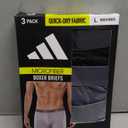 adidas Men's Microfiber Boxer Briefs Underwear (Multipack) Athletic Stretch-Fit (Large, Black/Onix Grey/Grey)
