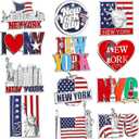 Konohan 12 Pcs New York Magnets for Refrigerator Metal NYC Fridge Magnet Magnetic New York Souvenirs USA Souvenirs Gifts Magnetic NYC Refrigerator Stickers, USA Flag, Statue of Liberty