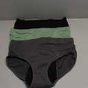 INNERSY Women's Bamboo Viscose Heavy Flow Period Underwear High Waisted Leakproof Panties 3 Pack (X-Large, Black/Gray/Green)