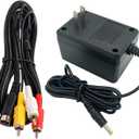 Power Supply and AV Cable for Genesis 2 3, AC Power Adapter and Audio Video RCA AV Cable Compatible with SEGA Genesis 2 3 Console