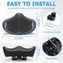 CDYWD Noseless Oversized Bike Seat for Men Women Comfort, Extra Wide Padded Bicycle Seat Cushion, Large Comfortable Bike Saddle for Peloton, Stationary Exercise Bike, Beach Cruiser, City Bike, Ebike