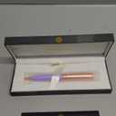 Luxury Gel Pen, Top Set With 8mm Brilliant Diamond,Stylish Purple Pen Body,Attractive Rose Real Gold Finish, Black Ink Refill,Elegant Gift Pen For Women, Unique, Fancy, Office Pens