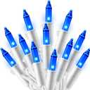 Joiedomi Christmas Lights Outdoor,100 Count Blue Christmas Tree Lights Indoor,21.4ft String Xmas Decorations for Dorm Classroom Bedroom Holiday Wedding Party,White Wire