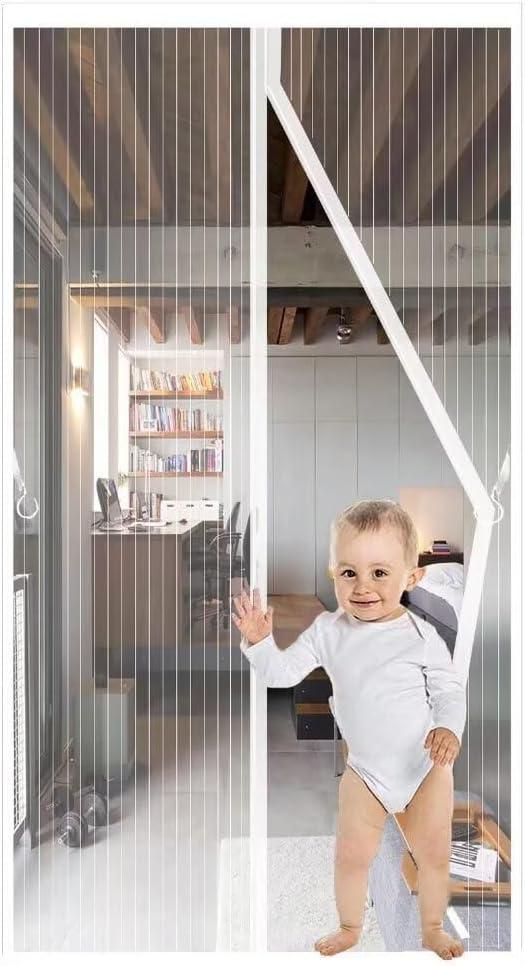 Magnetic Screen Door, Bottom Weighted Door Mesh Screen with Magnet Fit Door Size 32 x 82 Inch