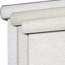 Joydeco Natural Woven Roller Shades for Indoor Windows, Cordless Blackout Blinds with Curved Valance, Thermal Insulated UV Protection Privacy Window Shades for Home and Office (Cream,70" W x 72" H)