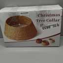 24in Hyacinth Christmas Tree Collar - Woven Rattan Basket for Christmas Tree Base Cover, Holiday Decoration for 4ft 6ft 7.5ft Artificial Trees with Cord Cut-Out(Brown)