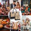 BAGAIL Initial Tote Bag with Makeup Bag, Personalized Gifts for Woman, Monogrammed Beach Bag for Friends, Mom, Teachers(Jute Brown, J)