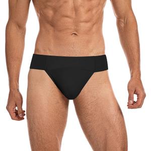 Men's Thong Dance Belt,Wide Elastic Waistband(W23402-06-M) Black